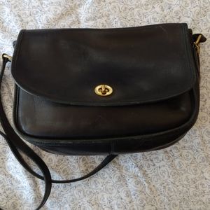 Coach Cross-Body Black Leather Purse